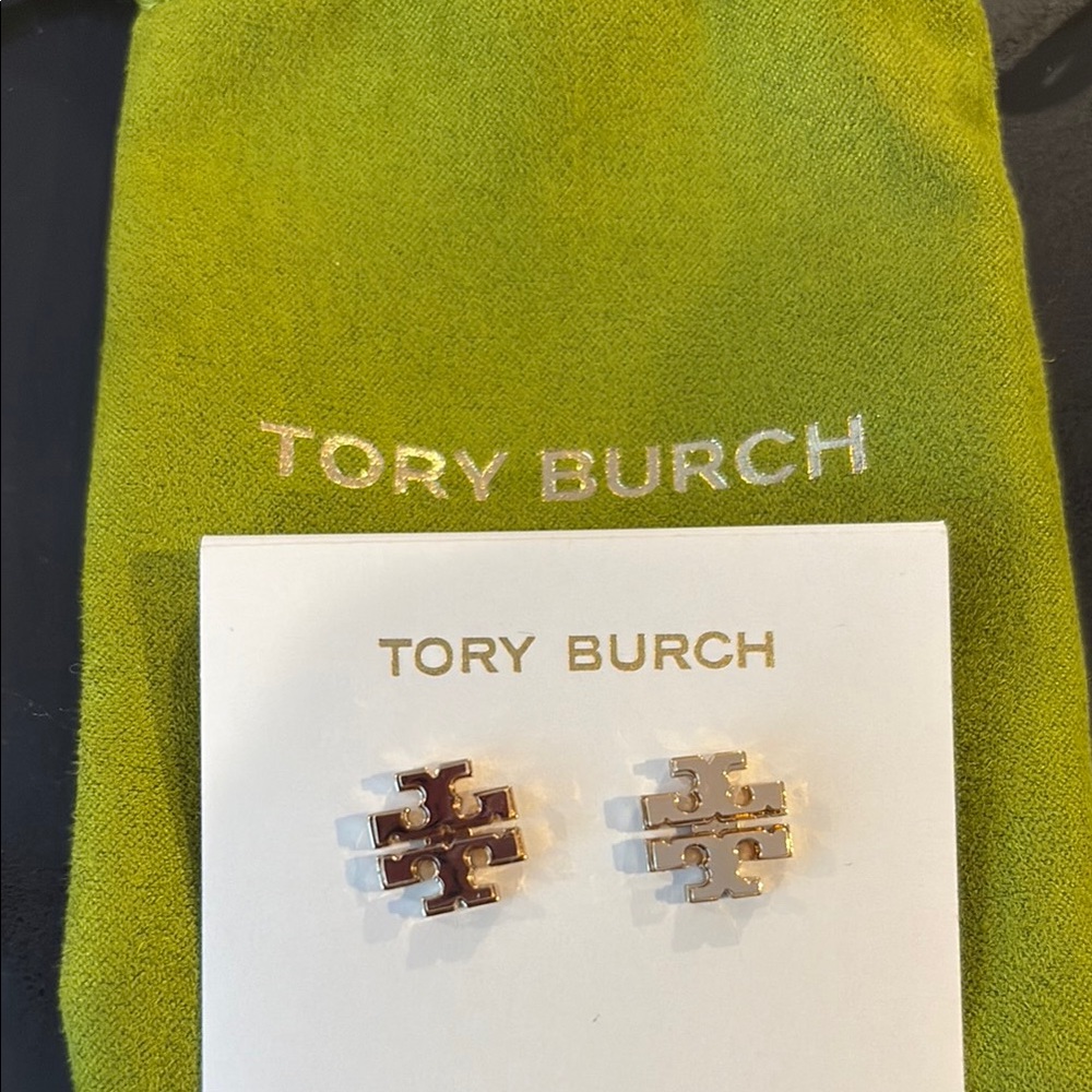 Tory Burch Gold-Tone Logo Earrings
